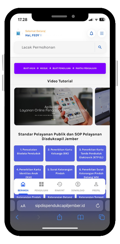 Aplikasi SIP Dispenduk Jember