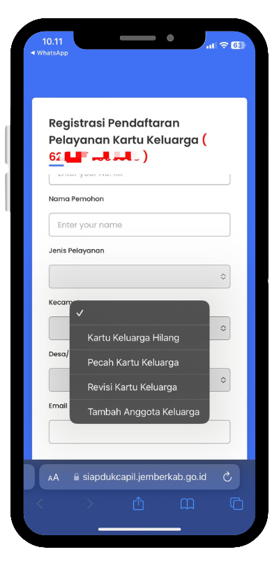 Pengajuan WA Online